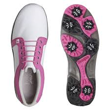 FJ AWD Spikes  - Hvit og rosa DAMESKO i gruppen Golfhandelen / Klr og sko / Golfklr dame hos Golfhandelen Ltd (AWD Spikes rosa)